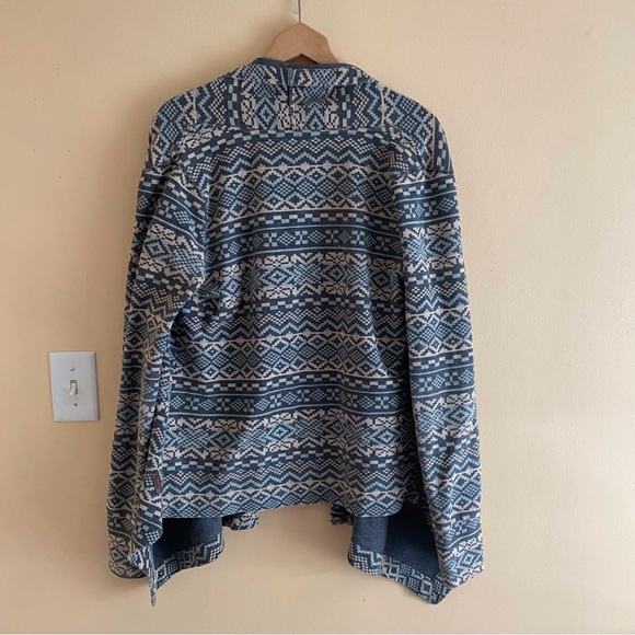 Roots Canada Aztec Open Front Waterfall Cardigan Sweater Woman Medium Cotton - Picture 3 of 15